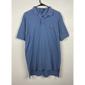 Polo by Ralph Lauren Blue Collared Button Classic Polo Shirt Mens Size Medium